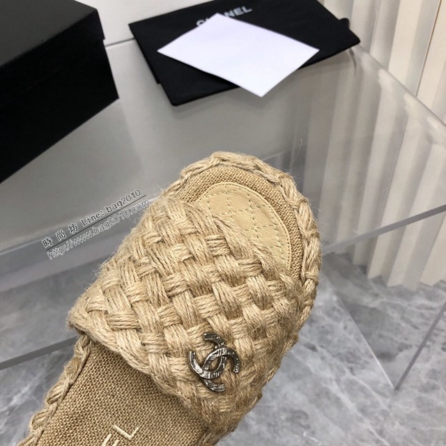 chanel夏日度假系列麻繩拖鞋 香奈兒2022春夏新品度假懶人拖 dx3333